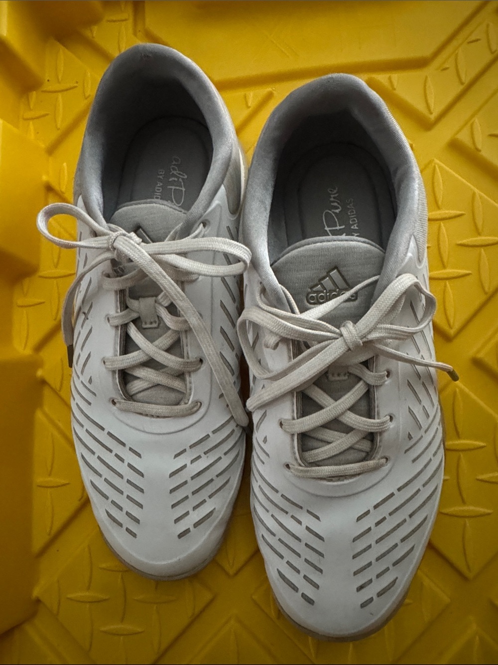 adidas Women’s White and Light Gray Athletic Lace-Up Sneakers